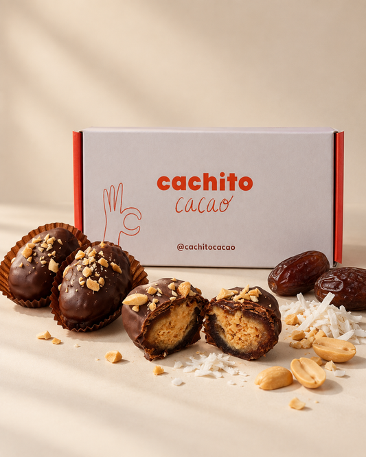 Datiles Samoa - Crema de Cacahuate y Coco Tostado - caja con 10 dátiles rellenos