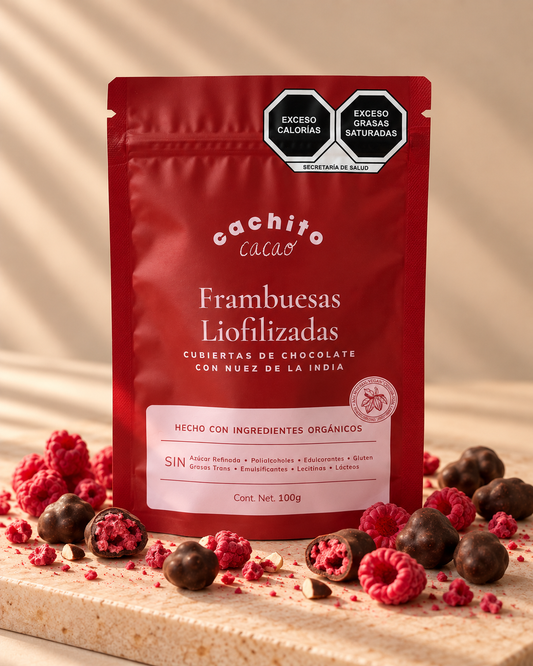 Frambuesas Cubiertas con Chocolate de leche Vegano